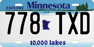 MN license plate 778TXD