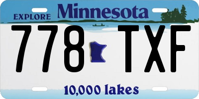 MN license plate 778TXF