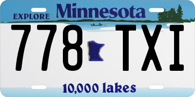 MN license plate 778TXI