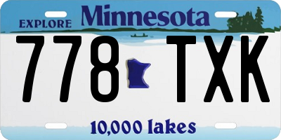 MN license plate 778TXK