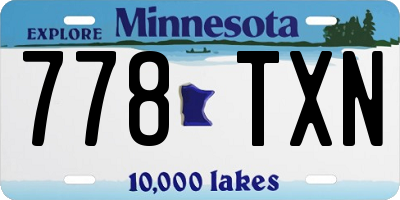MN license plate 778TXN