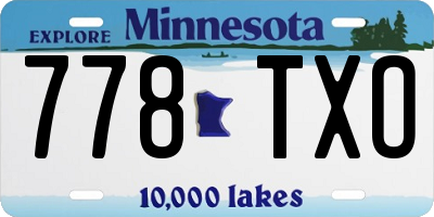 MN license plate 778TXO