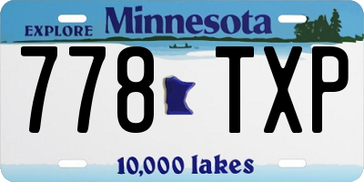 MN license plate 778TXP