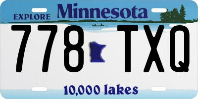 MN license plate 778TXQ