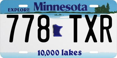 MN license plate 778TXR