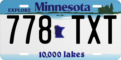 MN license plate 778TXT