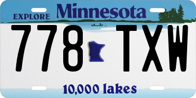 MN license plate 778TXW