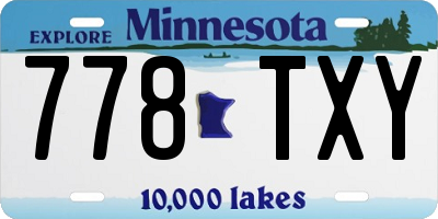 MN license plate 778TXY
