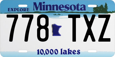 MN license plate 778TXZ