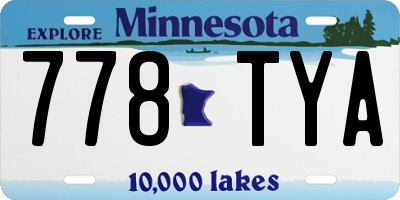 MN license plate 778TYA