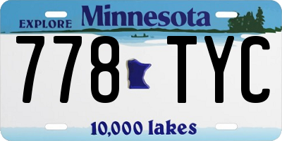MN license plate 778TYC