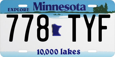 MN license plate 778TYF