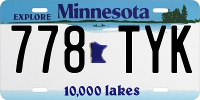 MN license plate 778TYK