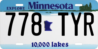MN license plate 778TYR