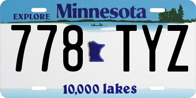 MN license plate 778TYZ