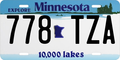MN license plate 778TZA