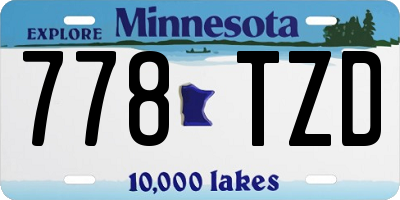 MN license plate 778TZD