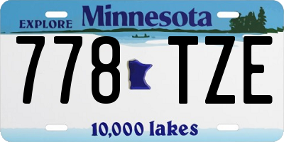 MN license plate 778TZE
