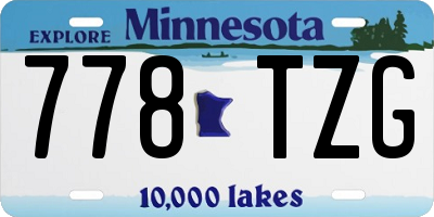 MN license plate 778TZG