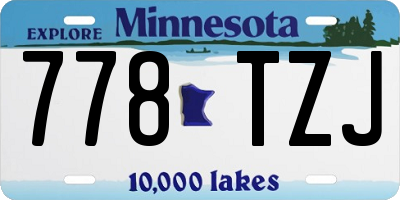MN license plate 778TZJ