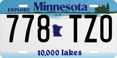 MN license plate 778TZO