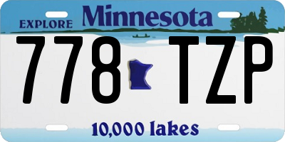 MN license plate 778TZP