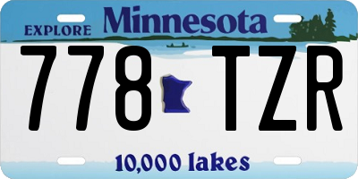 MN license plate 778TZR