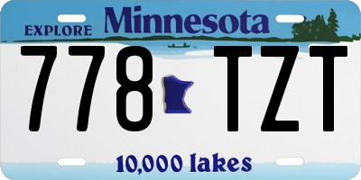 MN license plate 778TZT