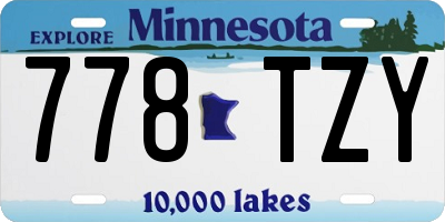 MN license plate 778TZY
