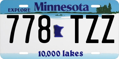 MN license plate 778TZZ