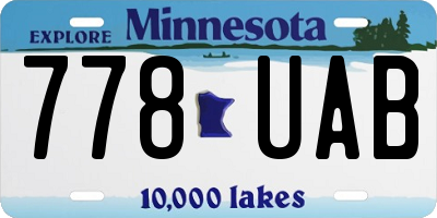MN license plate 778UAB
