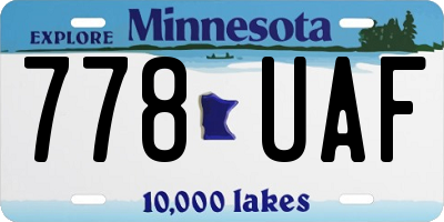 MN license plate 778UAF