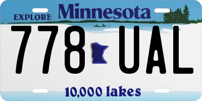 MN license plate 778UAL