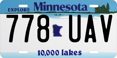 MN license plate 778UAV