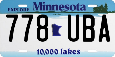MN license plate 778UBA
