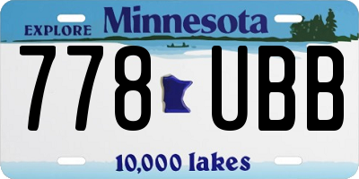 MN license plate 778UBB