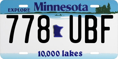 MN license plate 778UBF