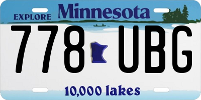 MN license plate 778UBG