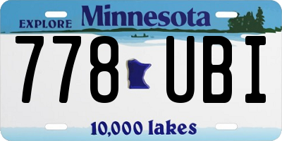 MN license plate 778UBI