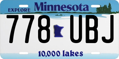 MN license plate 778UBJ