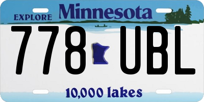 MN license plate 778UBL