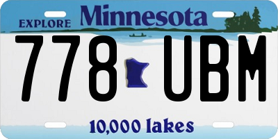 MN license plate 778UBM