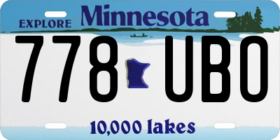 MN license plate 778UBO
