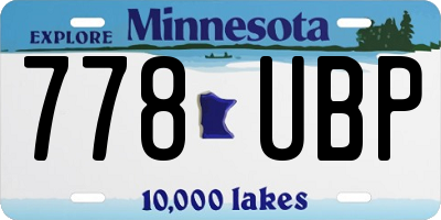 MN license plate 778UBP