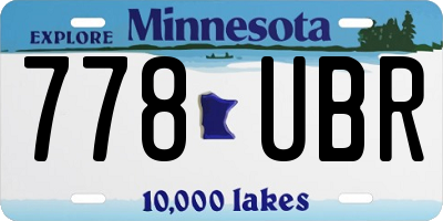 MN license plate 778UBR
