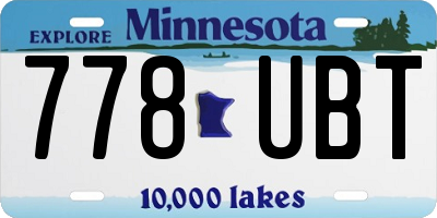 MN license plate 778UBT
