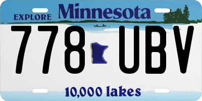 MN license plate 778UBV