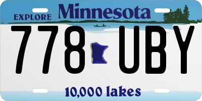 MN license plate 778UBY