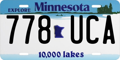 MN license plate 778UCA