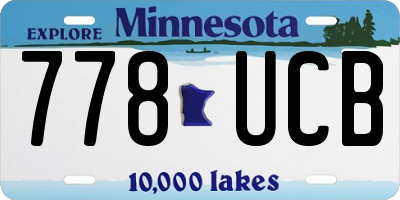 MN license plate 778UCB